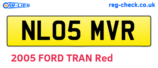 NL05MVR are the vehicle registration plates.