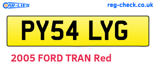 PY54LYG are the vehicle registration plates.
