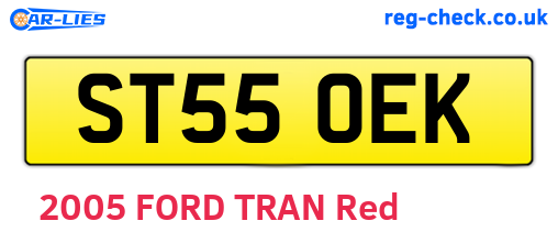 ST55OEK are the vehicle registration plates.