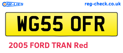 WG55OFR are the vehicle registration plates.