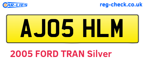 AJ05HLM are the vehicle registration plates.