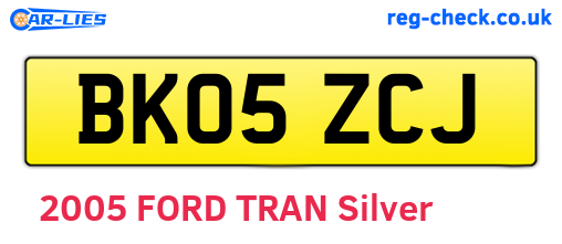 BK05ZCJ are the vehicle registration plates.