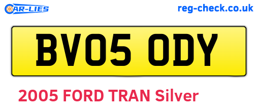 BV05ODY are the vehicle registration plates.
