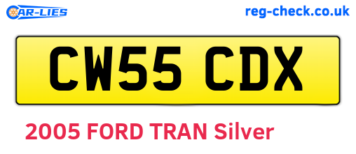 CW55CDX are the vehicle registration plates.