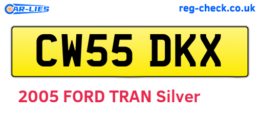 CW55DKX are the vehicle registration plates.