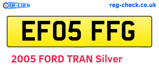 EF05FFG are the vehicle registration plates.