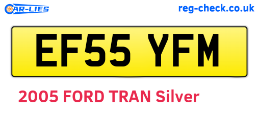 EF55YFM are the vehicle registration plates.