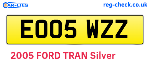EO05WZZ are the vehicle registration plates.