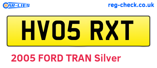 HV05RXT are the vehicle registration plates.