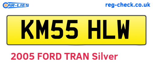 KM55HLW are the vehicle registration plates.