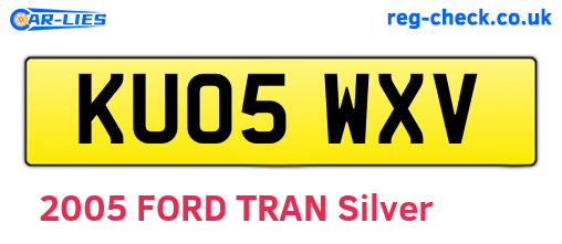 KU05WXV are the vehicle registration plates.