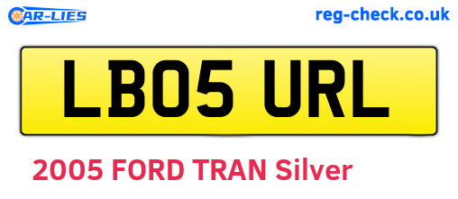 LB05URL are the vehicle registration plates.