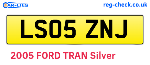 LS05ZNJ are the vehicle registration plates.