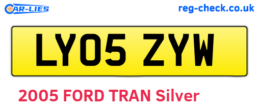 LY05ZYW are the vehicle registration plates.