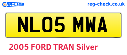 NL05MWA are the vehicle registration plates.