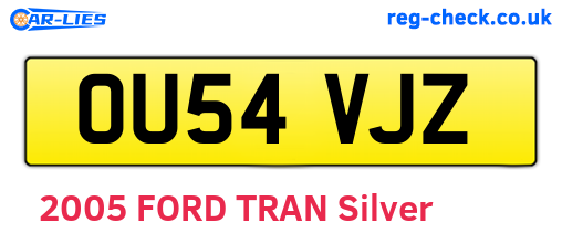 OU54VJZ are the vehicle registration plates.