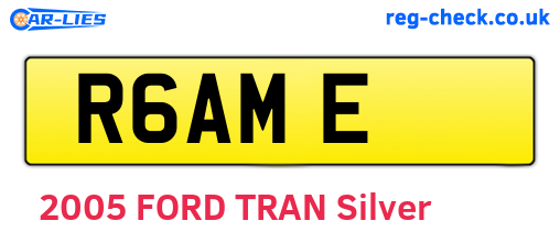 R6AME are the vehicle registration plates.