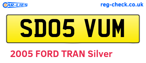 SD05VUM are the vehicle registration plates.