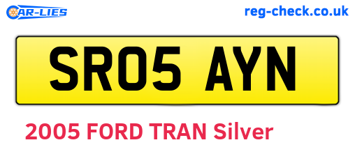 SR05AYN are the vehicle registration plates.