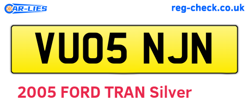 VU05NJN are the vehicle registration plates.