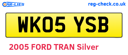 WK05YSB are the vehicle registration plates.