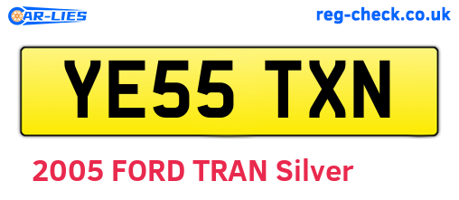YE55TXN are the vehicle registration plates.