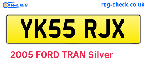 YK55RJX are the vehicle registration plates.