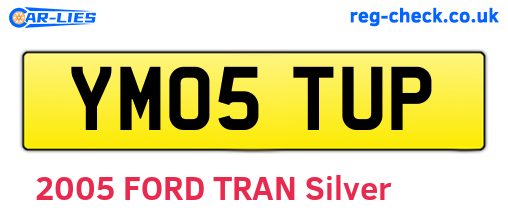 YM05TUP are the vehicle registration plates.
