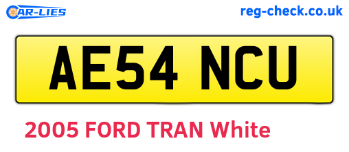 AE54NCU are the vehicle registration plates.
