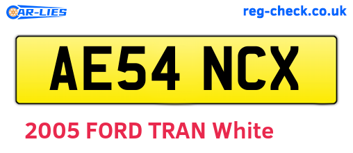 AE54NCX are the vehicle registration plates.