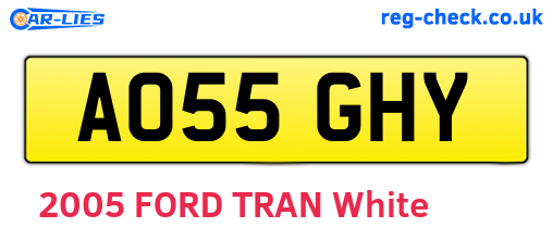 AO55GHY are the vehicle registration plates.