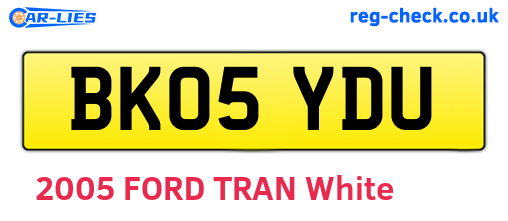 BK05YDU are the vehicle registration plates.