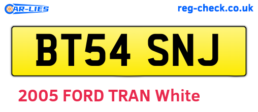 BT54SNJ are the vehicle registration plates.