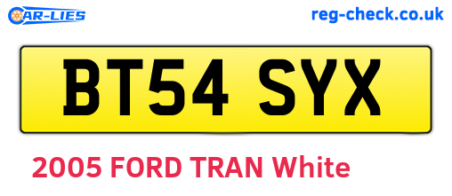 BT54SYX are the vehicle registration plates.