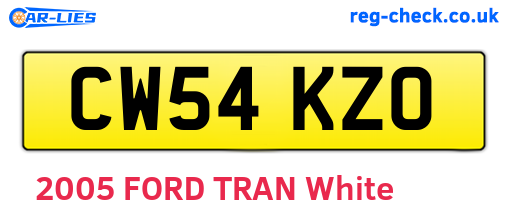 CW54KZO are the vehicle registration plates.