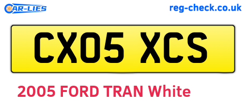 CX05XCS are the vehicle registration plates.