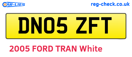 DN05ZFT are the vehicle registration plates.