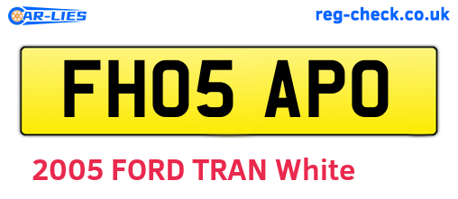FH05APO are the vehicle registration plates.