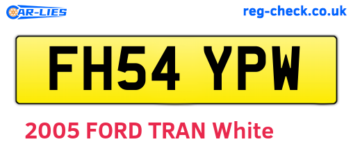 FH54YPW are the vehicle registration plates.