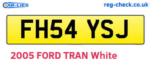 FH54YSJ are the vehicle registration plates.