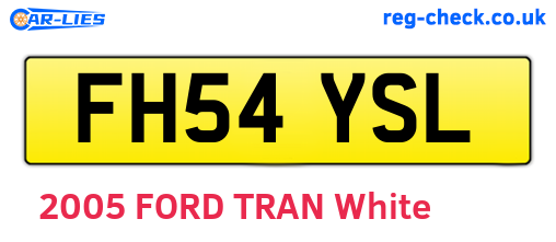 FH54YSL are the vehicle registration plates.
