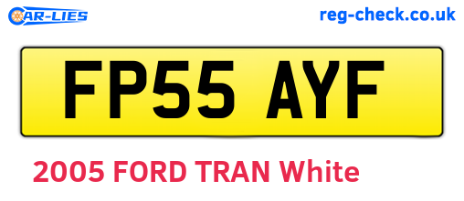 FP55AYF are the vehicle registration plates.