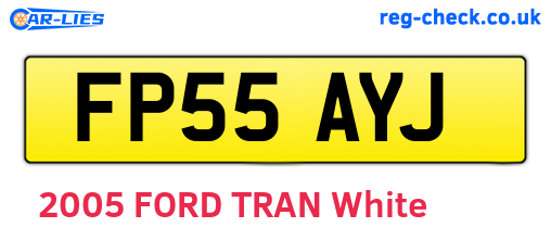 FP55AYJ are the vehicle registration plates.
