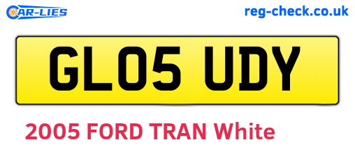 GL05UDY are the vehicle registration plates.