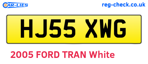 HJ55XWG are the vehicle registration plates.