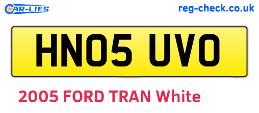 HN05UVO are the vehicle registration plates.
