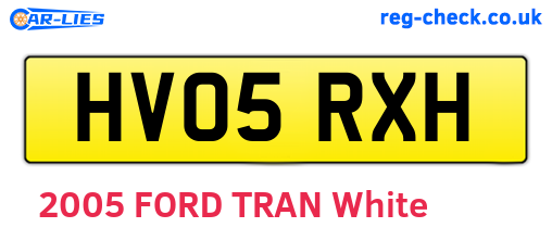 HV05RXH are the vehicle registration plates.