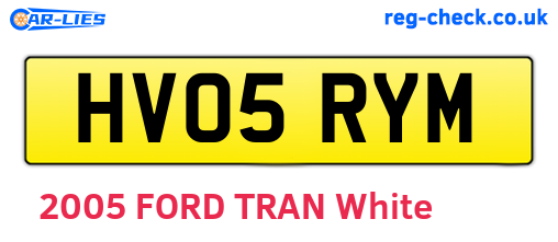 HV05RYM are the vehicle registration plates.