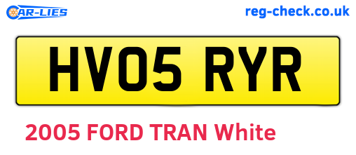 HV05RYR are the vehicle registration plates.
