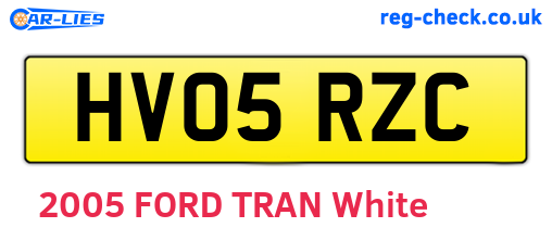 HV05RZC are the vehicle registration plates.